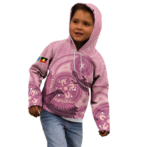 NAIDOC 2025 Strength Vision & Legacy Kid Hoodie Future Dreaming - Coral