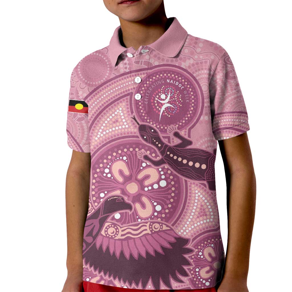 NAIDOC 2025 Strength Vision & Legacy Kid Polo Shirt Future Dreaming - Coral