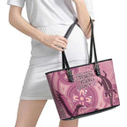 NAIDOC 2025 Strength Vision & Legacy Leather Tote Bag Future Dreaming - Coral