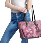 NAIDOC 2025 Strength Vision & Legacy Leather Tote Bag Future Dreaming - Coral