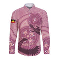 NAIDOC 2025 Strength Vision & Legacy Long Sleeve Button Shirt Future Dreaming - Coral