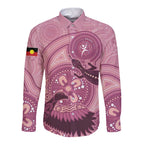 NAIDOC 2025 Strength Vision & Legacy Long Sleeve Button Shirt Future Dreaming - Coral