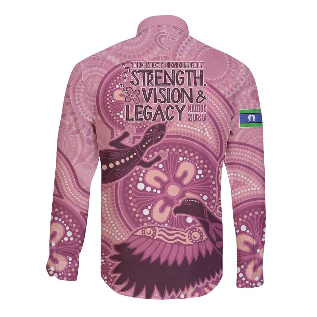 NAIDOC 2025 Strength Vision & Legacy Long Sleeve Button Shirt Future Dreaming - Coral