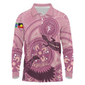 NAIDOC 2025 Strength Vision & Legacy Long Sleeve Polo Shirt Future Dreaming - Coral