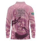 NAIDOC 2025 Strength Vision & Legacy Long Sleeve Polo Shirt Future Dreaming - Coral