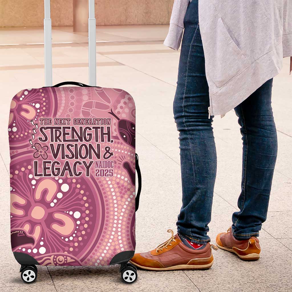 NAIDOC 2025 Strength Vision & Legacy Luggage Cover Future Dreaming - Coral