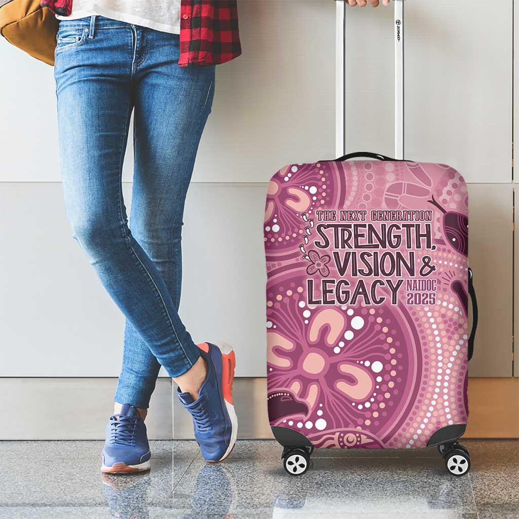 NAIDOC 2025 Strength Vision & Legacy Luggage Cover Future Dreaming - Coral
