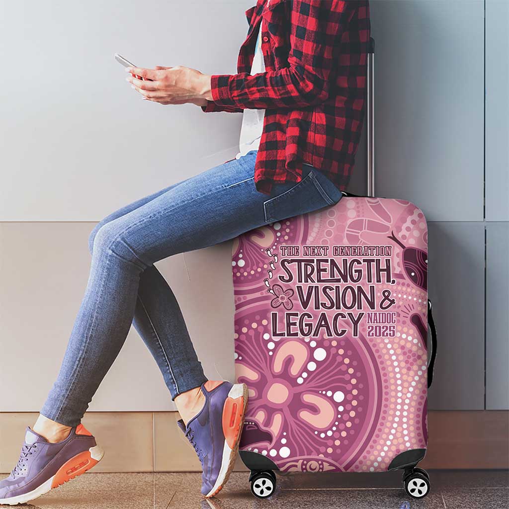 NAIDOC 2025 Strength Vision & Legacy Luggage Cover Future Dreaming - Coral