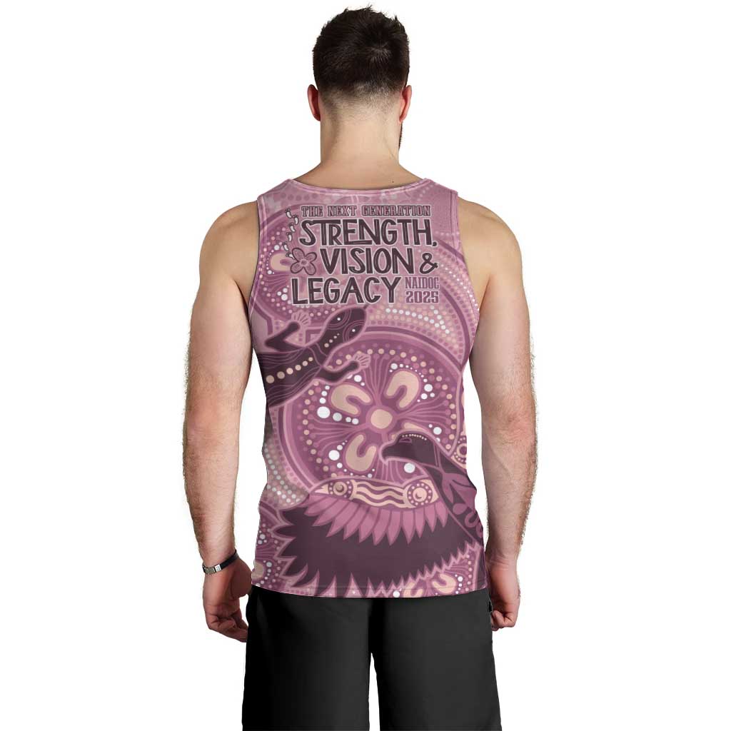 NAIDOC 2025 Strength Vision & Legacy Men Tank Top Future Dreaming - Coral