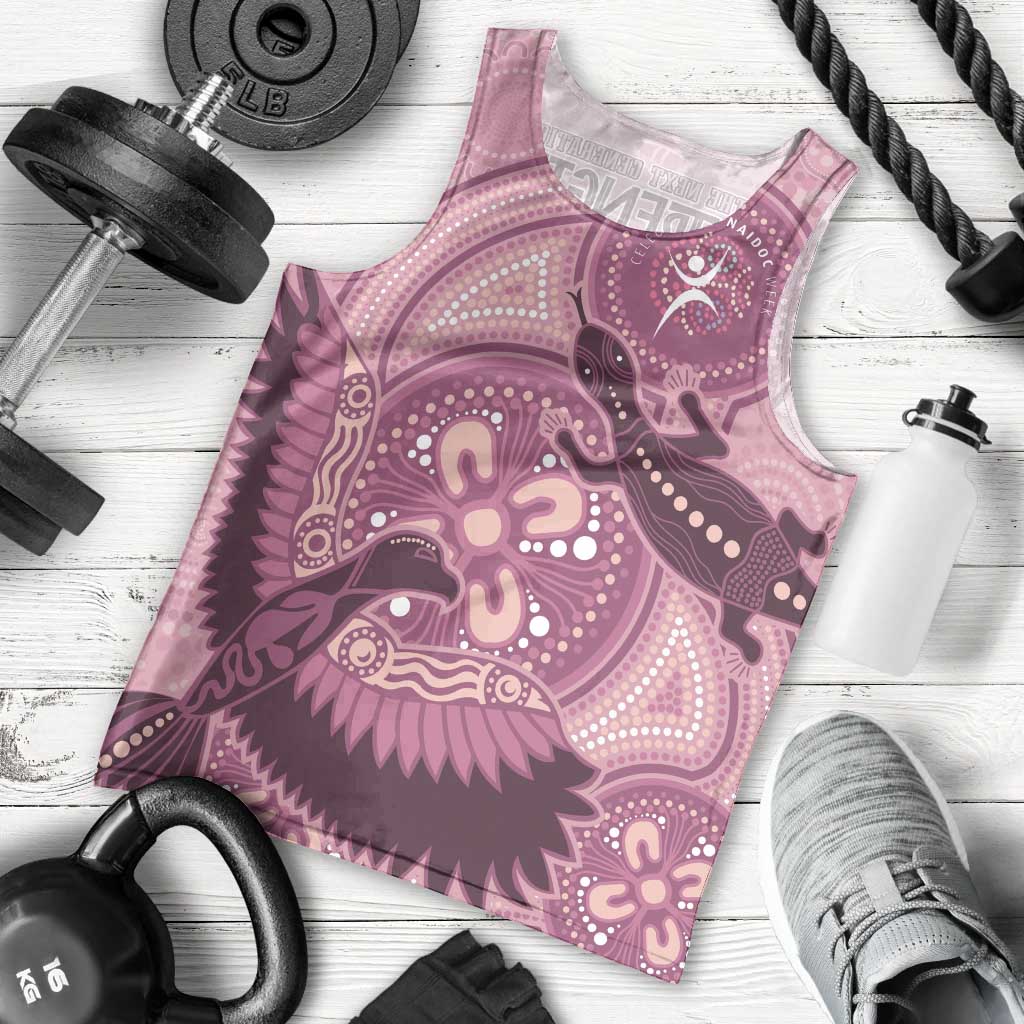 NAIDOC 2025 Strength Vision & Legacy Men Tank Top Future Dreaming - Coral