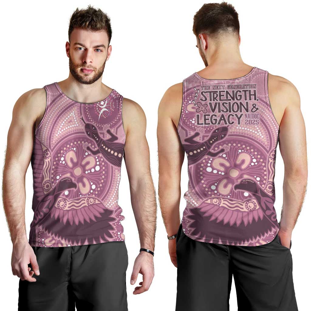 NAIDOC 2025 Strength Vision & Legacy Men Tank Top Future Dreaming - Coral