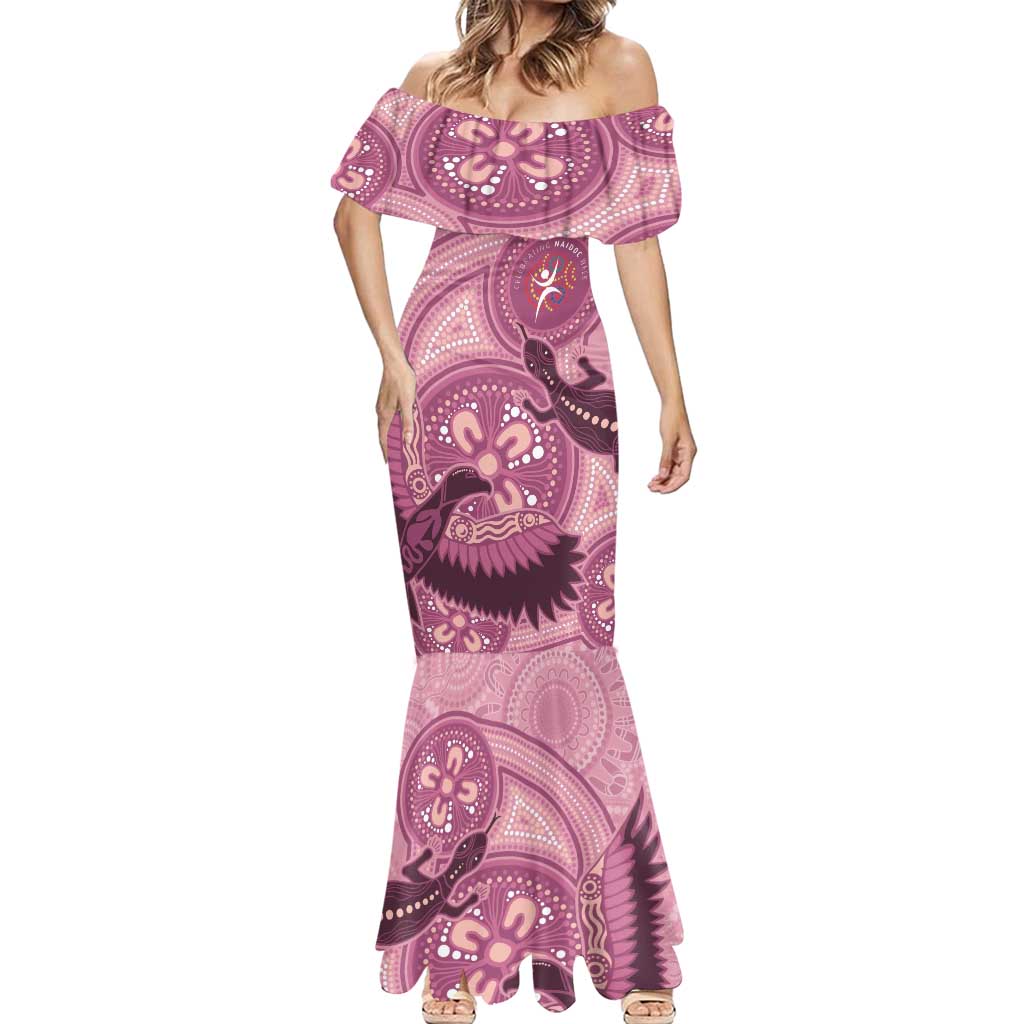 NAIDOC 2025 Strength Vision & Legacy Mermaid Dress Future Dreaming - Coral