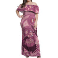 NAIDOC 2025 Strength Vision & Legacy Off Shoulder Maxi Dress Future Dreaming - Coral