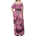 NAIDOC 2025 Strength Vision & Legacy Off Shoulder Maxi Dress Future Dreaming - Coral