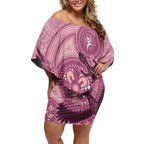NAIDOC 2025 Strength Vision & Legacy Off Shoulder Short Dress Future Dreaming - Coral