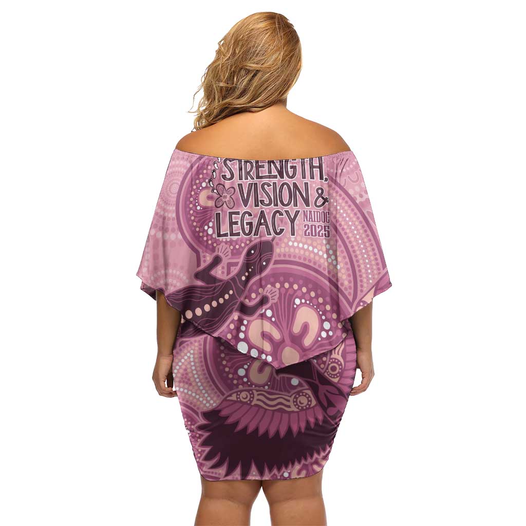 NAIDOC 2025 Strength Vision & Legacy Off Shoulder Short Dress Future Dreaming - Coral
