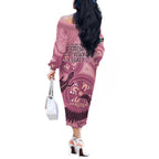 NAIDOC 2025 Strength Vision & Legacy Off The Shoulder Long Sleeve Dress Future Dreaming - Coral