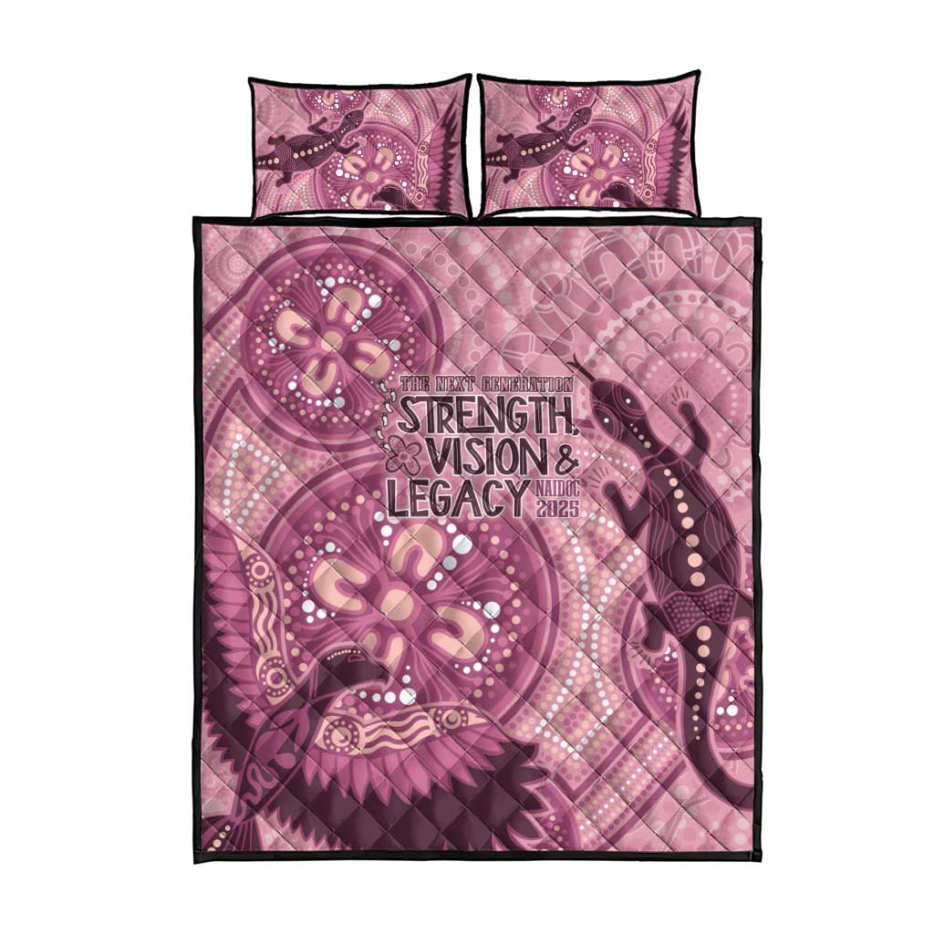 NAIDOC 2025 Strength Vision & Legacy Quilt Bed Set Future Dreaming - Coral