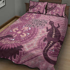 NAIDOC 2025 Strength Vision & Legacy Quilt Bed Set Future Dreaming - Coral