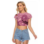 NAIDOC 2025 Strength Vision & Legacy Raglan Cropped T Shirt Future Dreaming - Coral