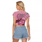 NAIDOC 2025 Strength Vision & Legacy Raglan Cropped T Shirt Future Dreaming - Coral