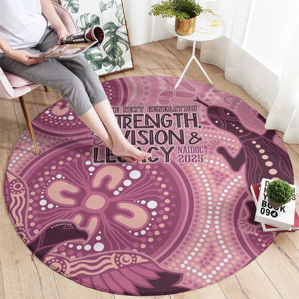 NAIDOC 2025 Strength Vision & Legacy Round Carpet Future Dreaming - Coral