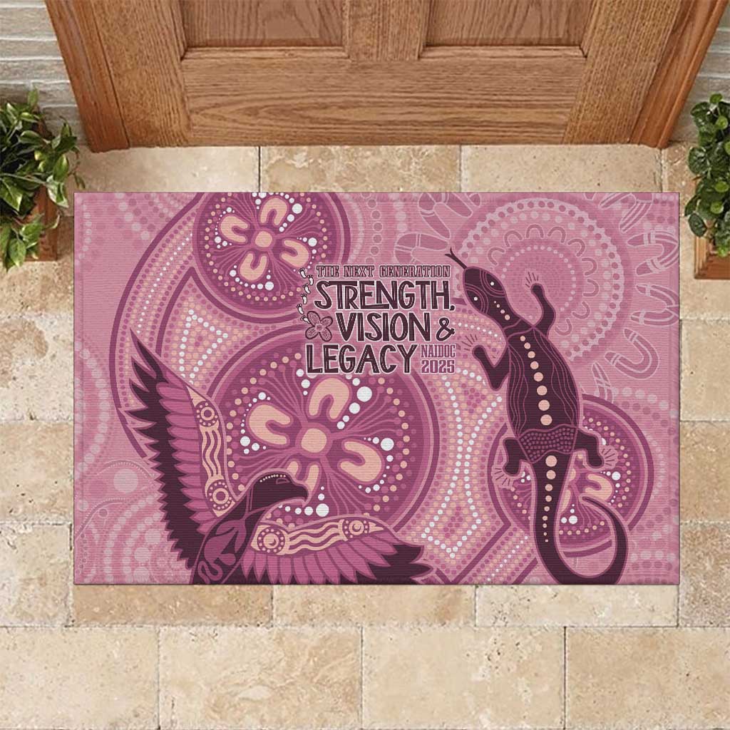 NAIDOC 2025 Strength Vision & Legacy Rubber Doormat Future Dreaming - Coral