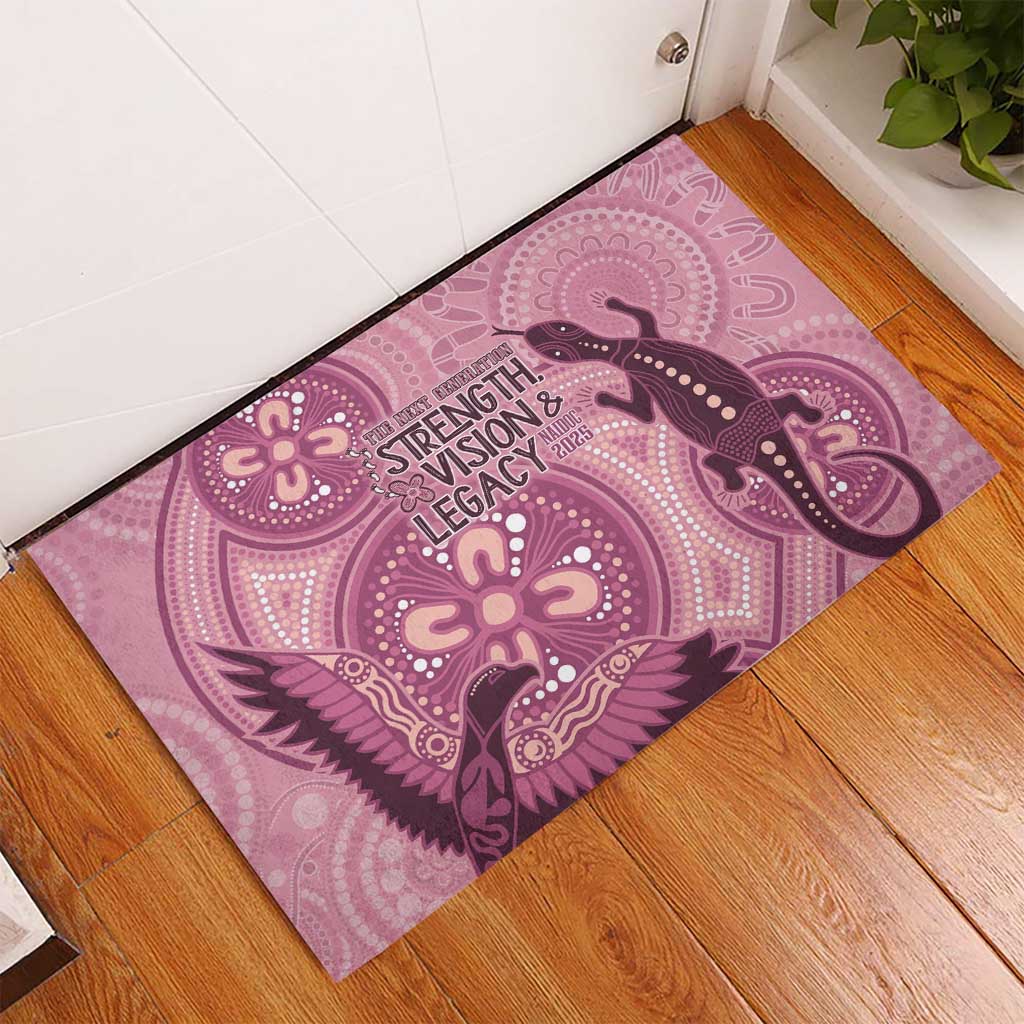 NAIDOC 2025 Strength Vision & Legacy Rubber Doormat Future Dreaming - Coral