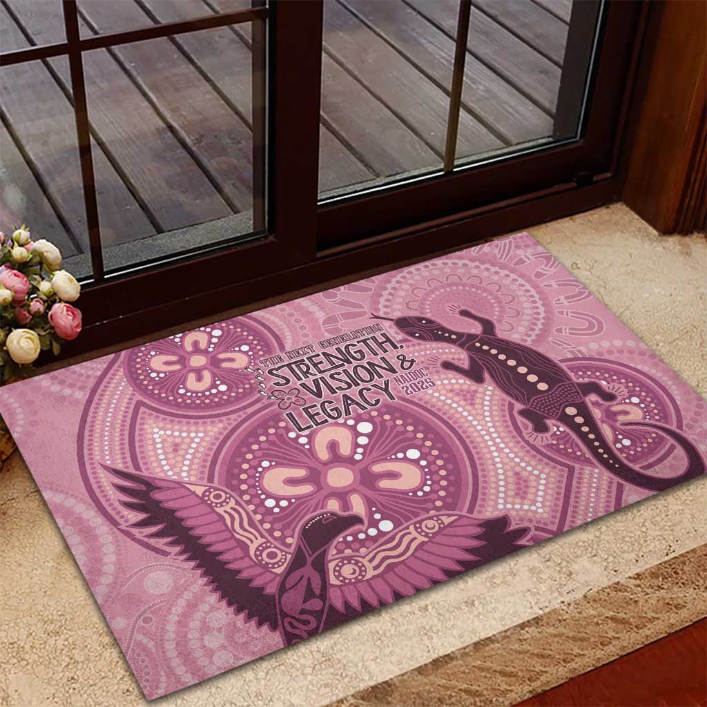 NAIDOC 2025 Strength Vision & Legacy Rubber Doormat Future Dreaming - Coral