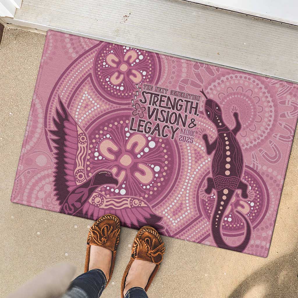 NAIDOC 2025 Strength Vision & Legacy Rubber Doormat Future Dreaming - Coral