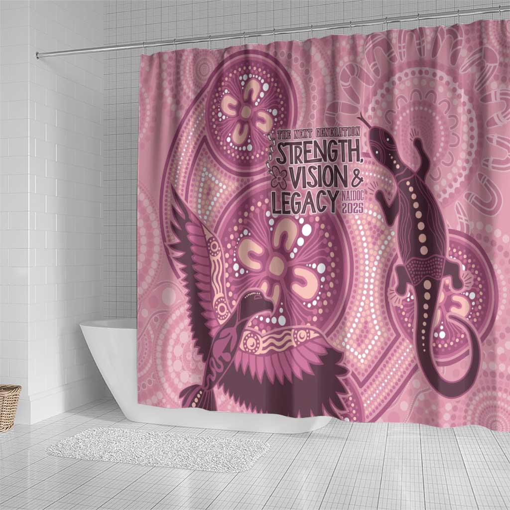 NAIDOC 2025 Strength Vision & Legacy Shower Curtain Future Dreaming - Coral