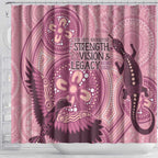 NAIDOC 2025 Strength Vision & Legacy Shower Curtain Future Dreaming - Coral