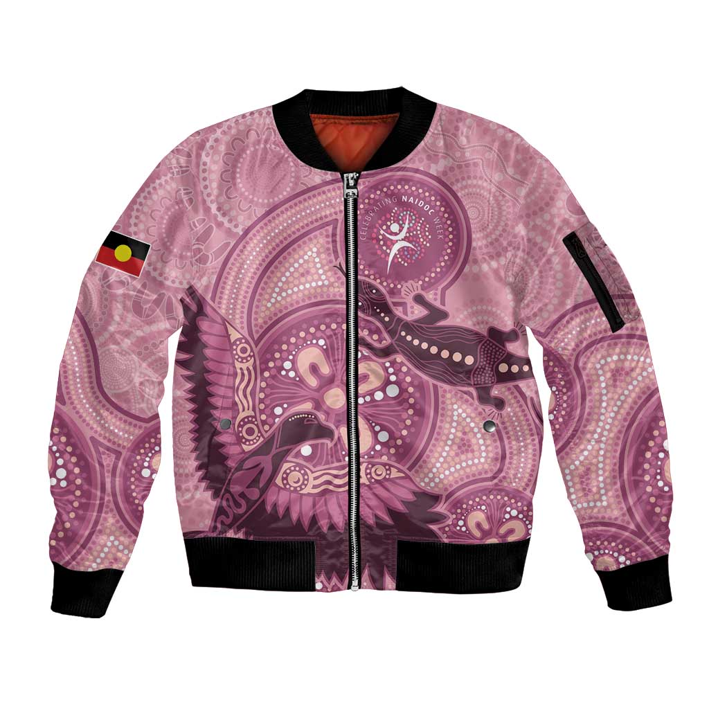 NAIDOC 2025 Strength Vision & Legacy Sleeve Zip Bomber Jacket Future Dreaming - Coral