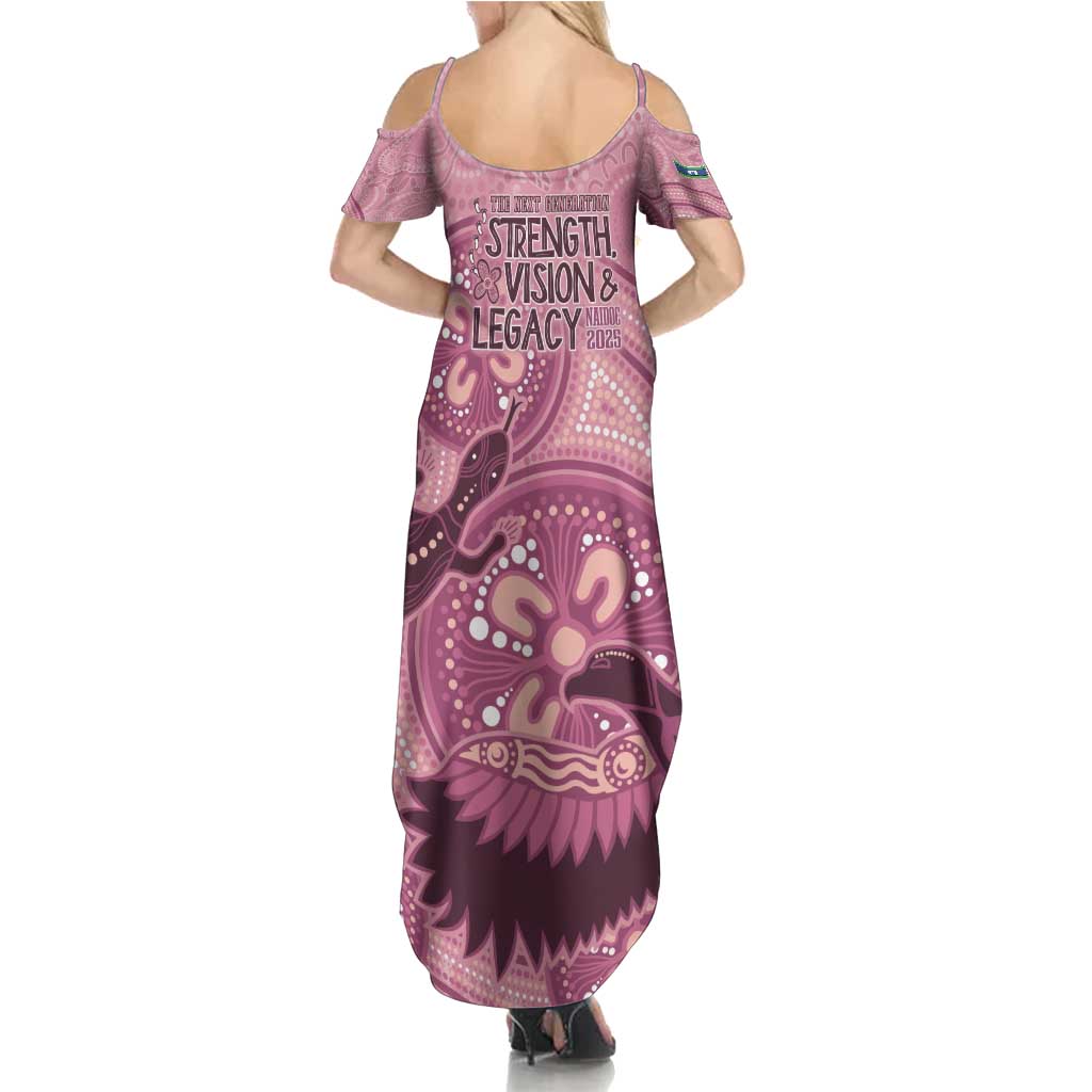 NAIDOC 2025 Strength Vision & Legacy Summer Maxi Dress Future Dreaming - Coral