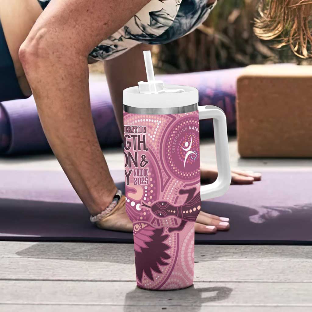 NAIDOC 2025 Strength Vision & Legacy Tumbler With Handle Future Dreaming - Coral