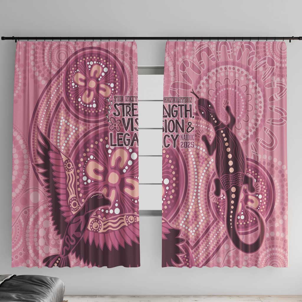 NAIDOC 2025 Strength Vision & Legacy Window Curtain Future Dreaming - Coral