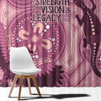 NAIDOC 2025 Strength Vision & Legacy Window Curtain Future Dreaming - Coral