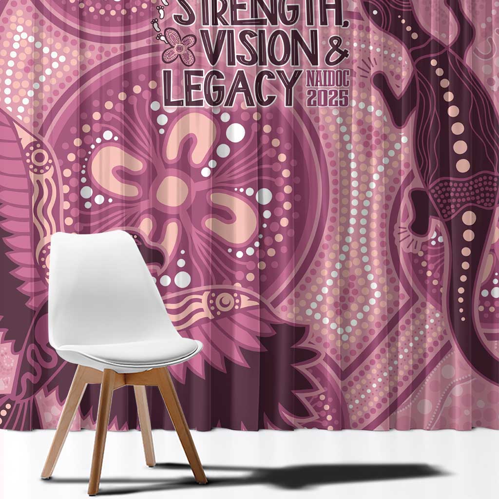 NAIDOC 2025 Strength Vision & Legacy Window Curtain Future Dreaming - Coral