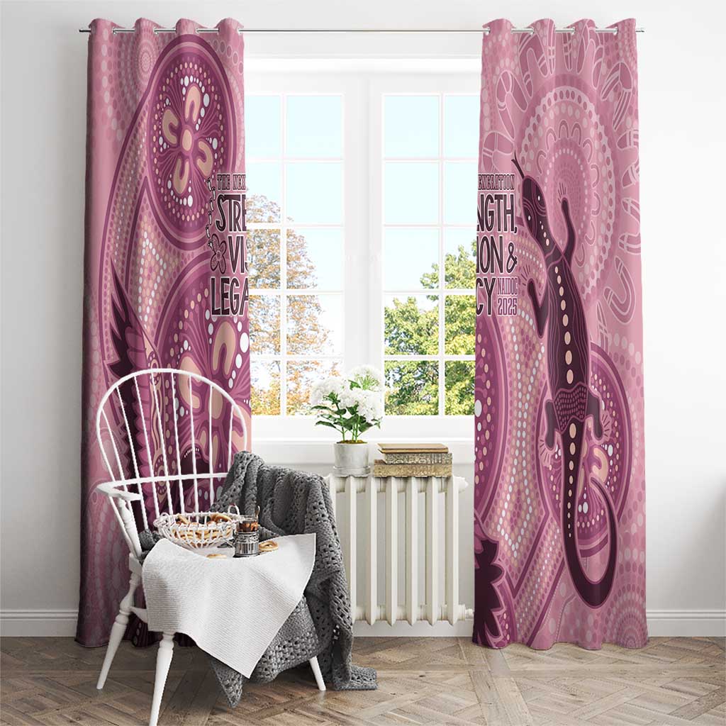NAIDOC 2025 Strength Vision & Legacy Window Curtain Future Dreaming - Coral