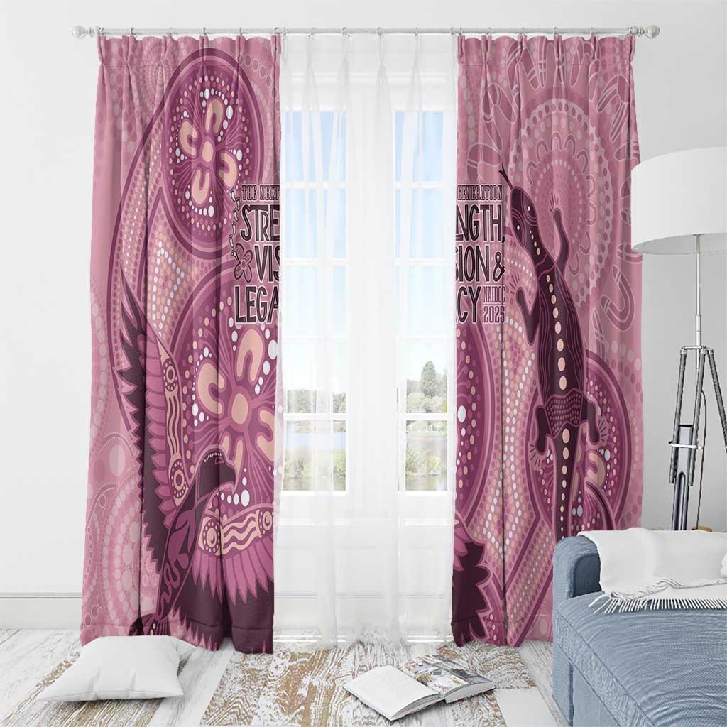NAIDOC 2025 Strength Vision & Legacy Window Curtain Future Dreaming - Coral