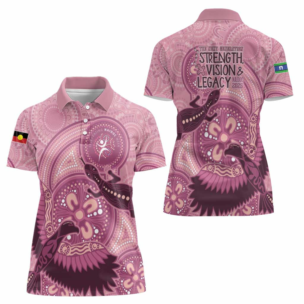 NAIDOC 2025 Strength Vision & Legacy Women Polo Shirt Future Dreaming - Coral