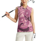 NAIDOC 2025 Strength Vision & Legacy Women Sleeveless Polo Shirt Future Dreaming - Coral