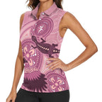 NAIDOC 2025 Strength Vision & Legacy Women Sleeveless Polo Shirt Future Dreaming - Coral