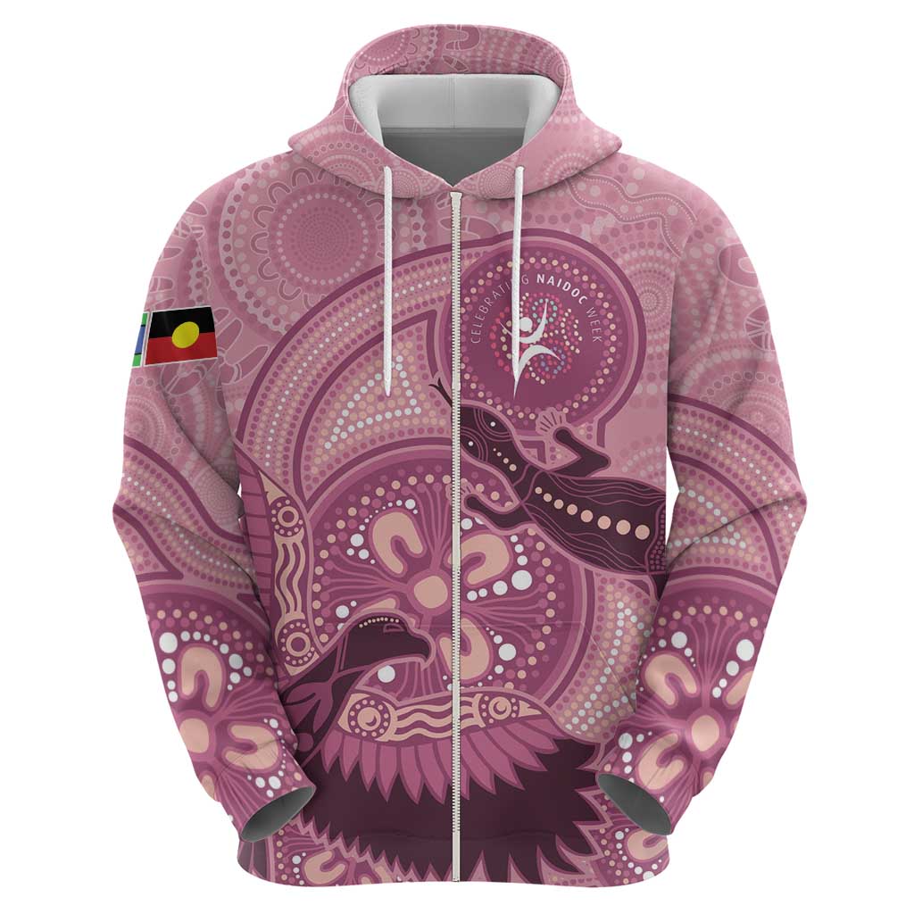 NAIDOC 2025 Strength Vision & Legacy Zip Hoodie Future Dreaming - Coral