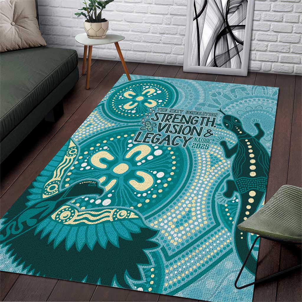 NAIDOC 2025 Strength Vision & Legacy Area Rug Future Dreaming - Teal