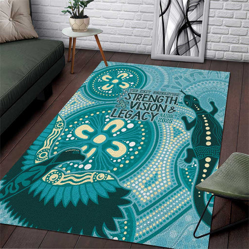 NAIDOC 2025 Strength Vision & Legacy Area Rug Future Dreaming - Teal