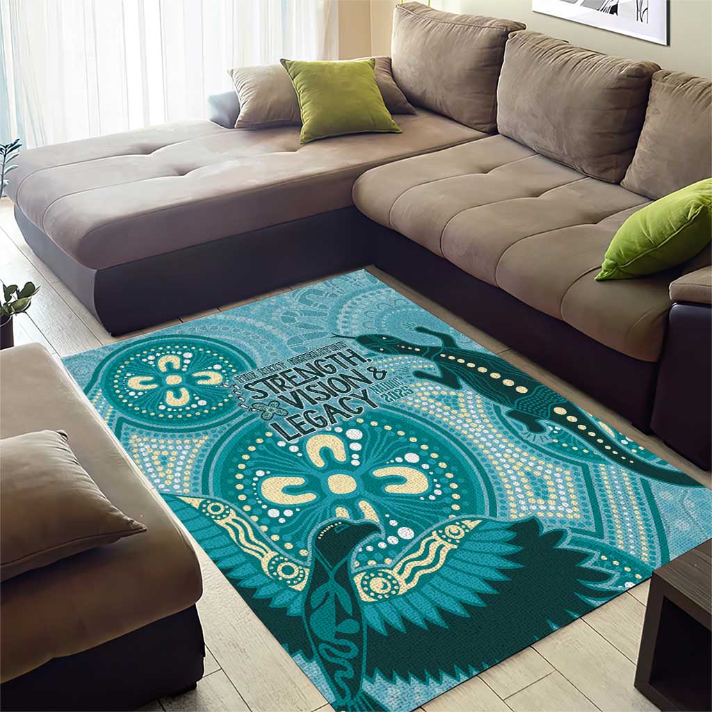 NAIDOC 2025 Strength Vision & Legacy Area Rug Future Dreaming - Teal