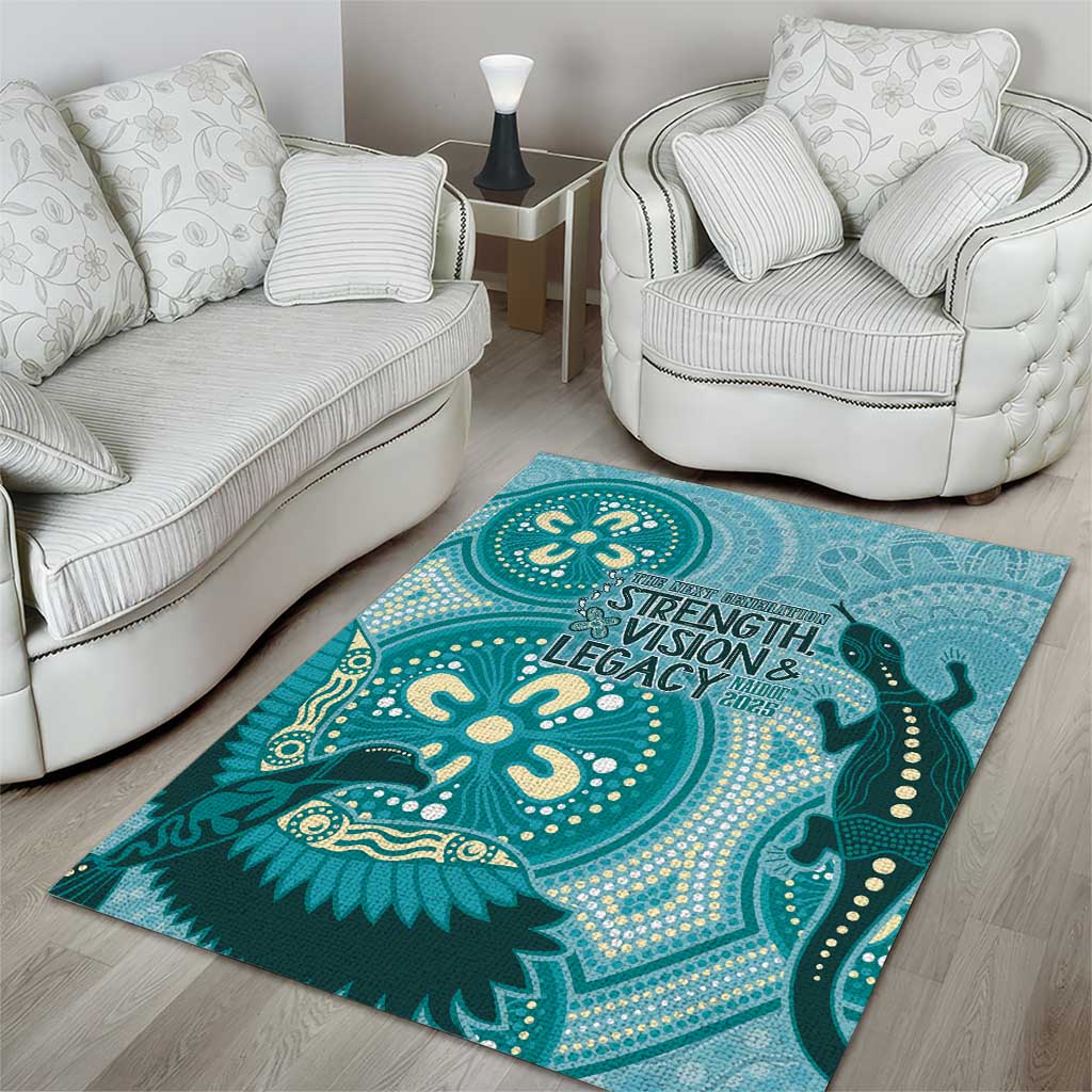 NAIDOC 2025 Strength Vision & Legacy Area Rug Future Dreaming - Teal