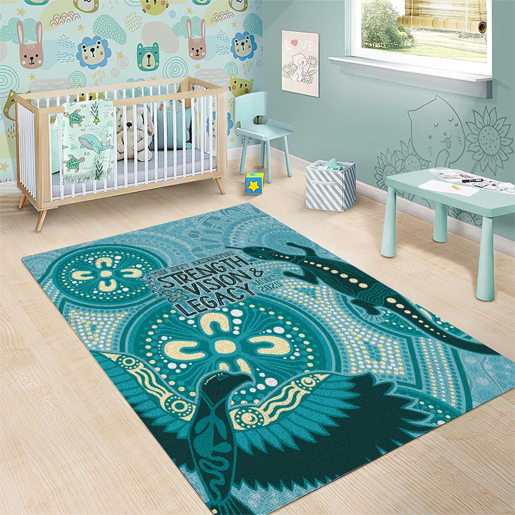NAIDOC 2025 Strength Vision & Legacy Area Rug Future Dreaming - Teal