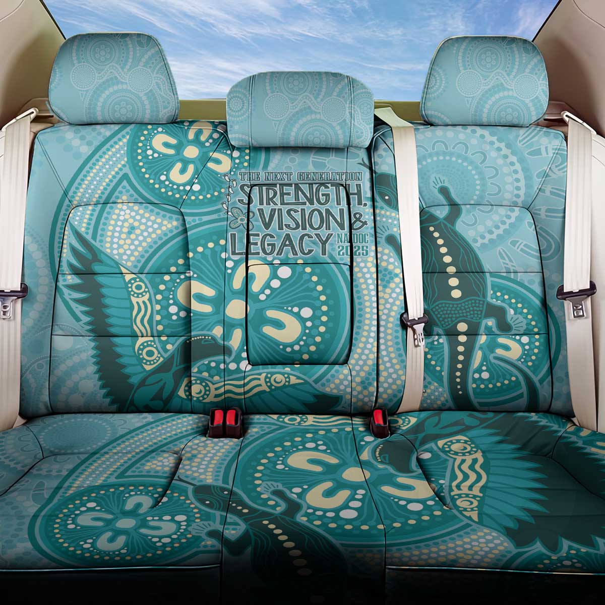 NAIDOC 2025 Strength Vision & Legacy Back Car Seat Cover Future Dreaming - Teal